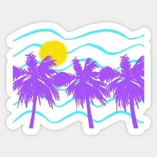 Purple Palm Trees So 90s Sticker